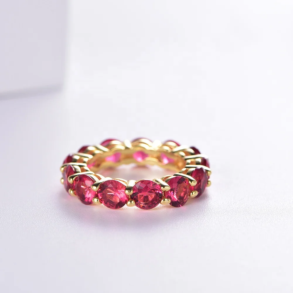 red corundum diamond ring 18k gold textured gold ring wedding ring for ladies