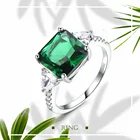 Rings Emerald Ring Emerald Emerald Ring Luxury 925 Silver Engagement Rings Emerald Solitaire Promise Cushion Cut Engagement Ring