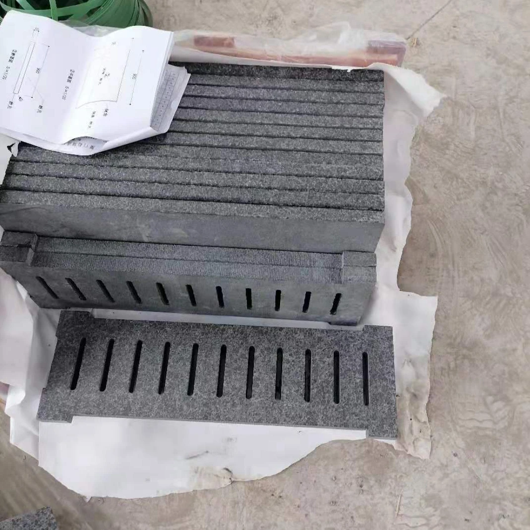 Black Basalt Swimming Pool Overflow Drain Grates and Troughs