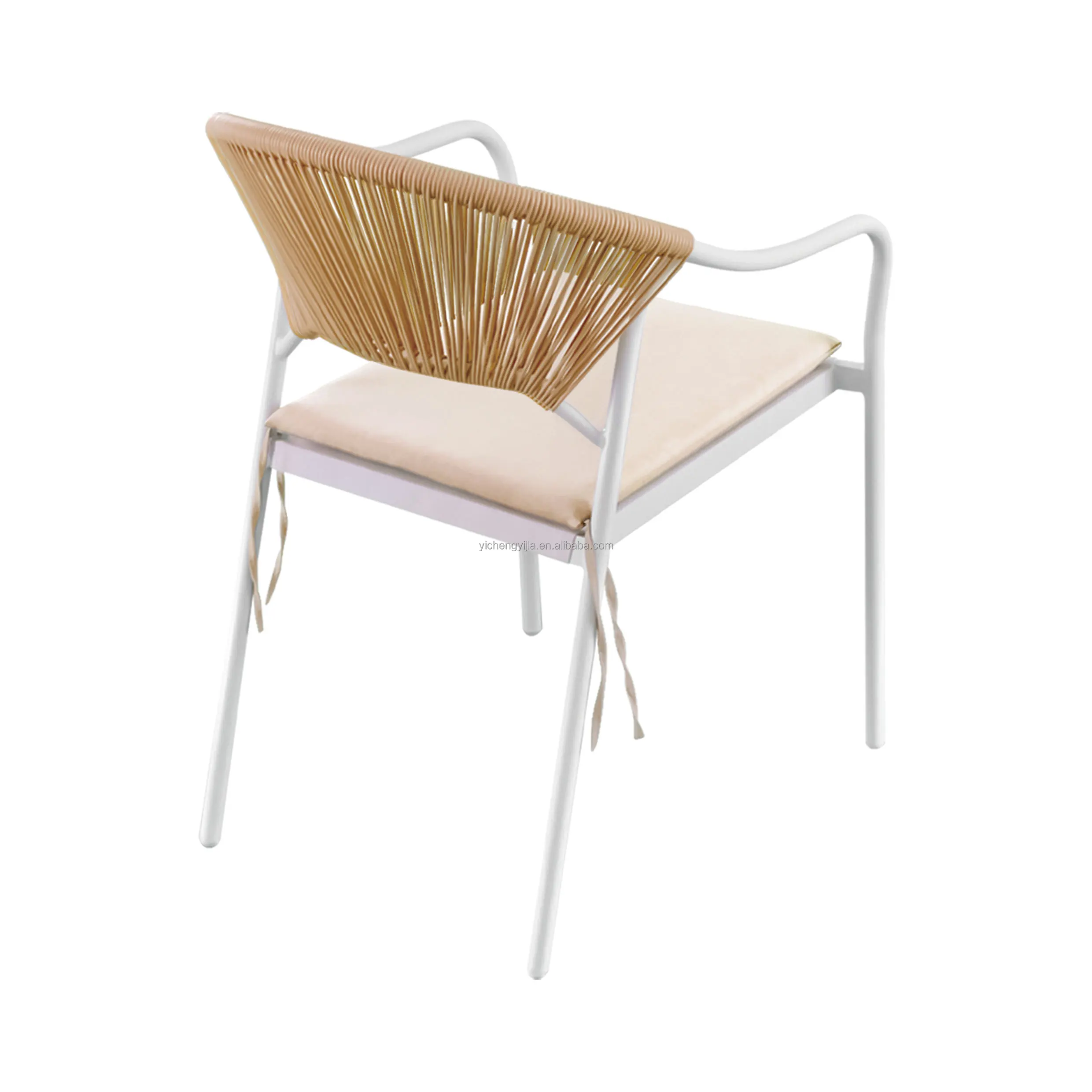 Stackable Garden Furniture Rattan Wicker Rope Outdoor Dining Chairs