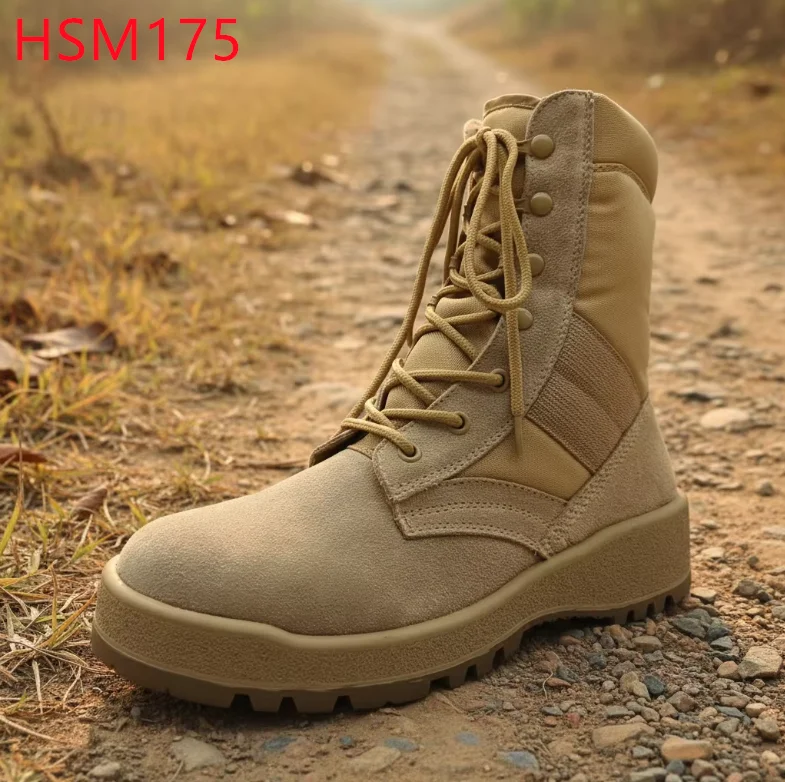 HWH,US Market Popular Anti-rip Suede Leather Marching Boots Hard Wear Rubber Sole Trail Boots on Various Surfaces Sturdy HSM175