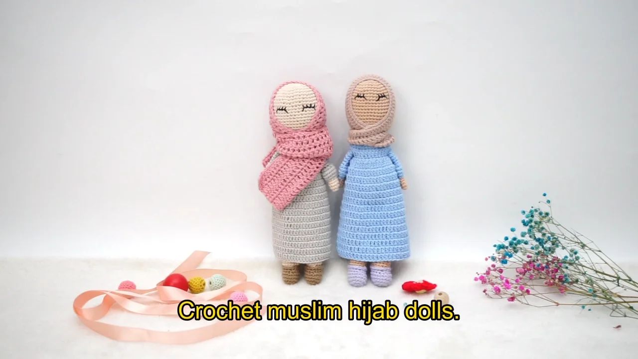 Cute Abaya Cotton Amigurumi Handmade Crochet Knitted Toy Girl Muslim 