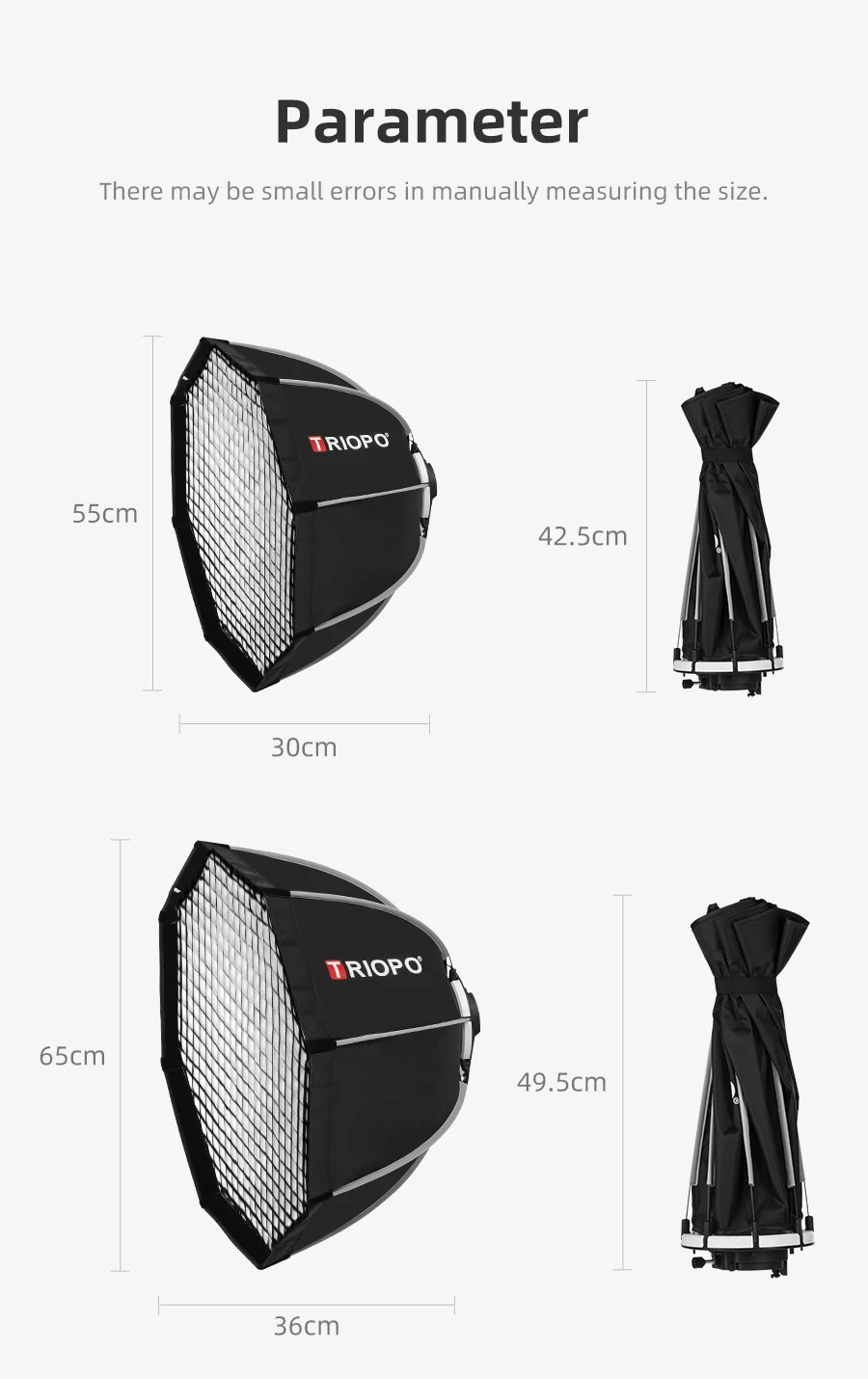 Triopo 65 см Speedlite портативный восьмиугольный зонт-софтбокс для съемки вне помещения с системой софтбокс