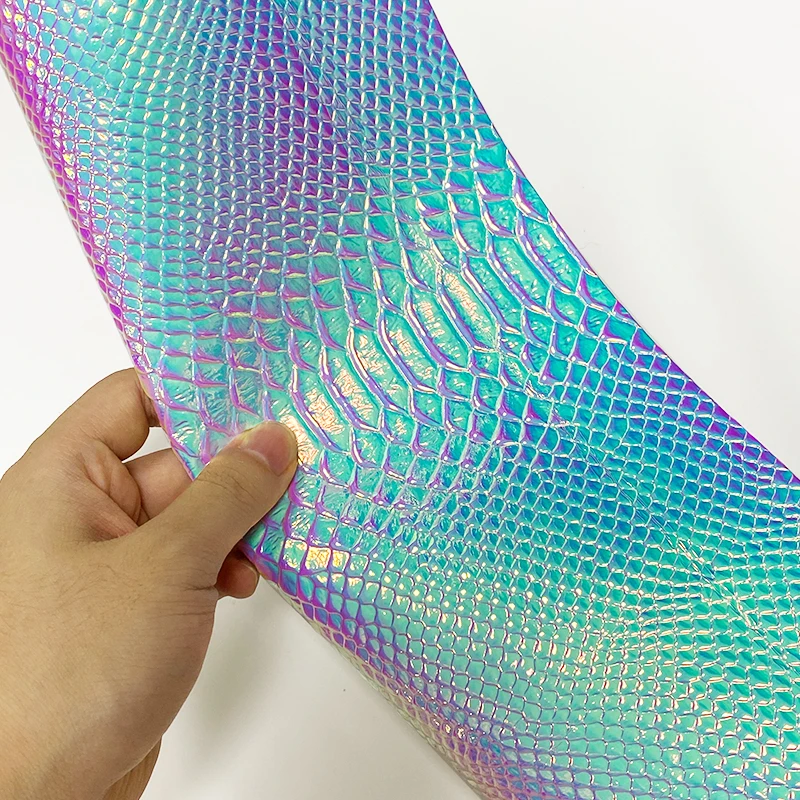 Colorful Snake Skin Embossing PVC Artificial Leather