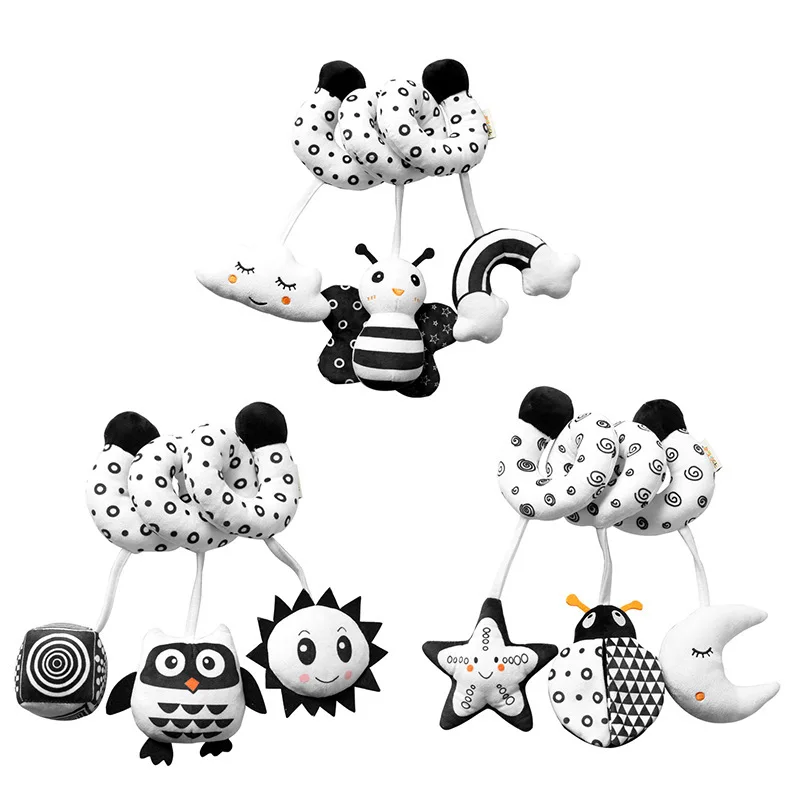 Black and white animal bed around the crib hanging toy visual stimulation Pendant N012