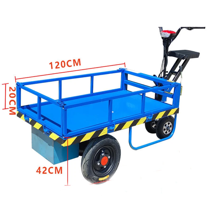 Electric hand cart heavy electric goods transport trolley for construction site farm materials transport electric wheelbarrow