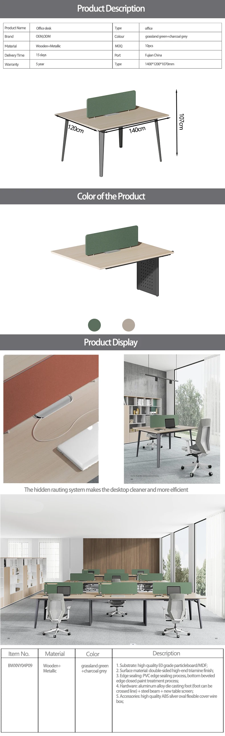 Office desk luxury executive modern office desk Staff Space furniture mesas