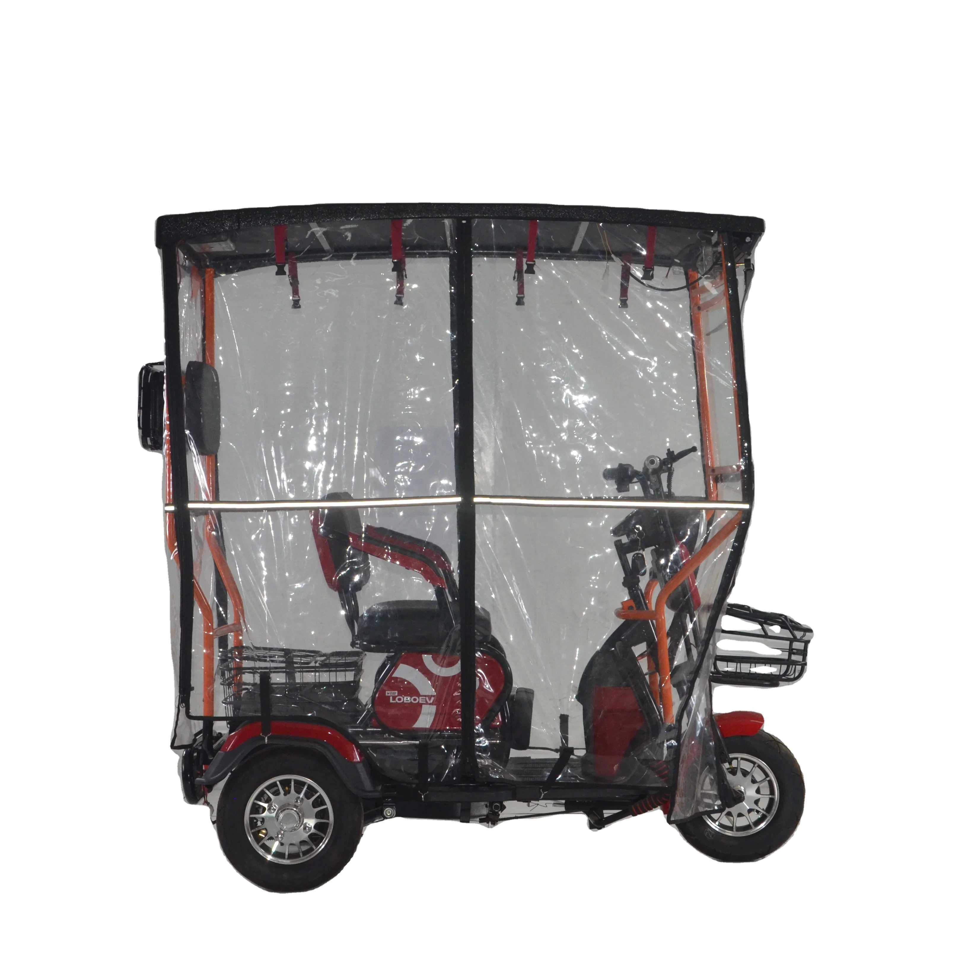 Wheel Electric Scooter Trike Moto Wheels Three Wheel E Bike Enclosed  Electric Tricycle With Roof and Curtuin