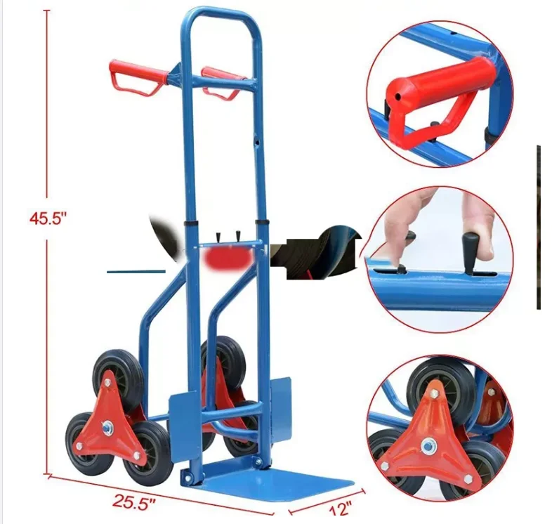Heavyduty Foldable Hand Truck Stair Climber Hand Truck And Dolly Trolley Cart With Telescoping