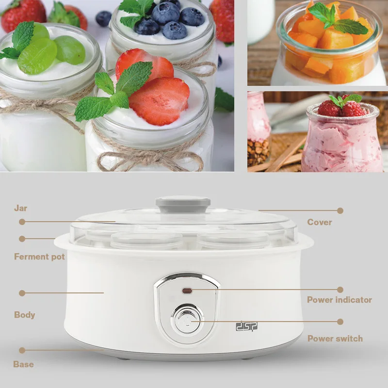 Home Kitchen Appliance Mini Yogurt Machine With LCD Display Adjustable Thermostat Automatic Electric Maker