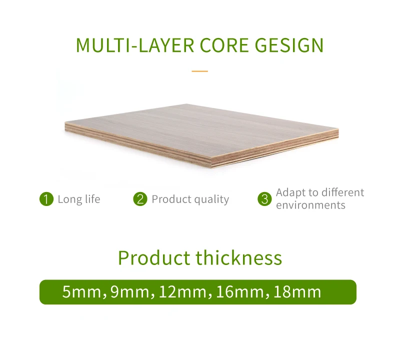 Melamine Laminated Plywood Board Faced Plywood E1 Grade For Furniture