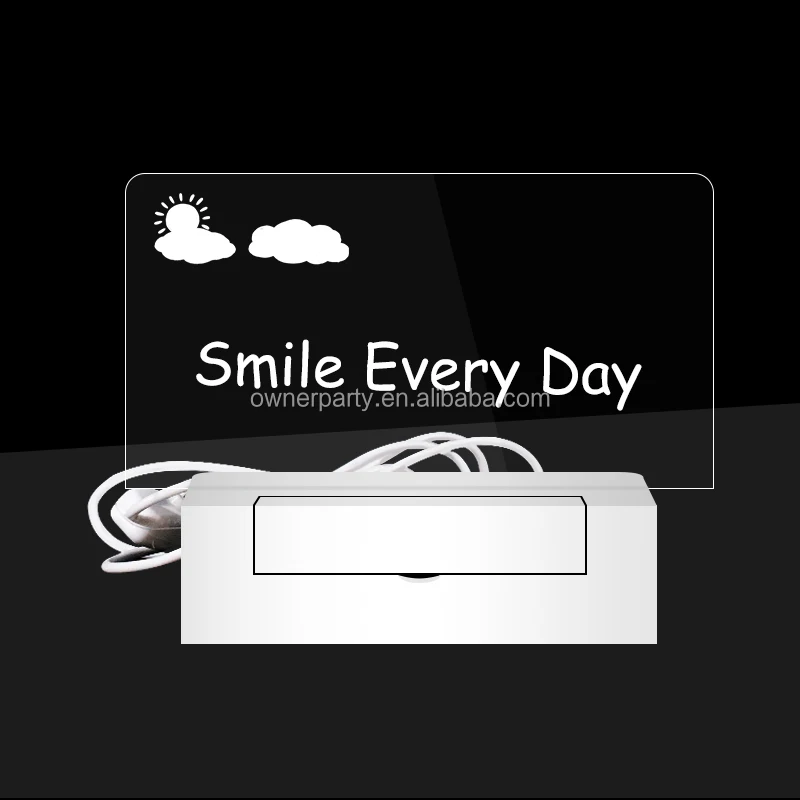 Wholesale Customized Creative Led Light Double Side Dry Erase Acrylic Board Writing Board