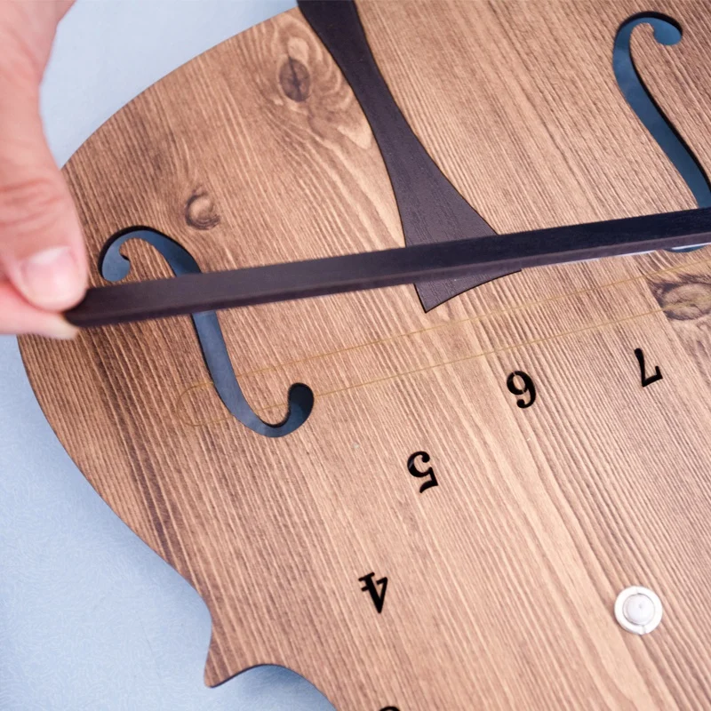 Домашние декоративные настенные часы в виде виолончели, деревянные настенные часы из МДФ, цена от производителя