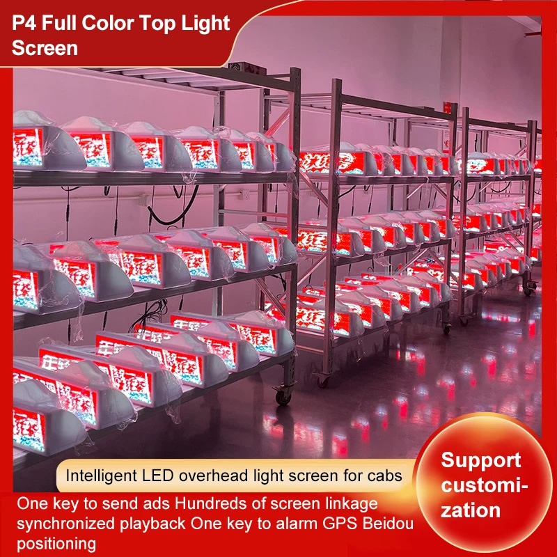 P3 P6 Outdoor Waterproof Programmable Message Sign Board Advertising Taxi Roof Led Screen for Car Top Light Box With Led Screen