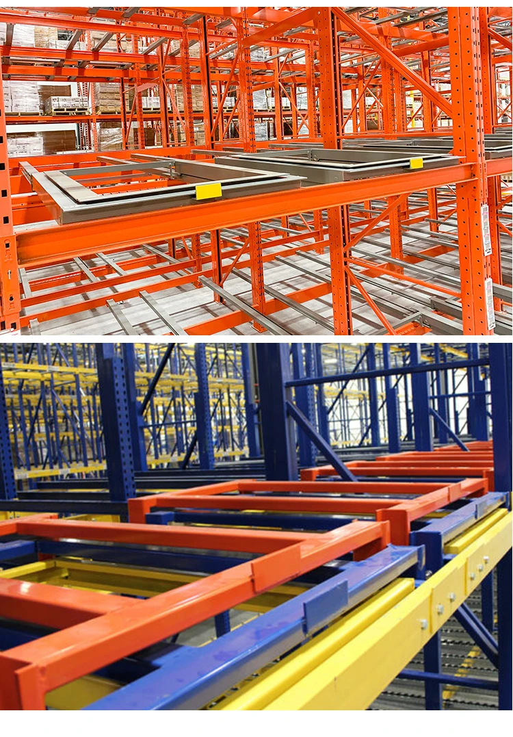Heavy Duty Warehouse Racking System First In Last Out Push Back Pallet