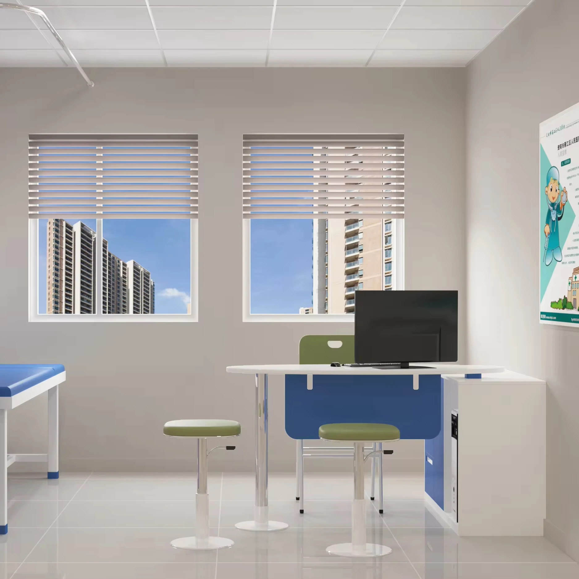 Hospital Steel Diagnosis Table with Storage Veterinary Animal