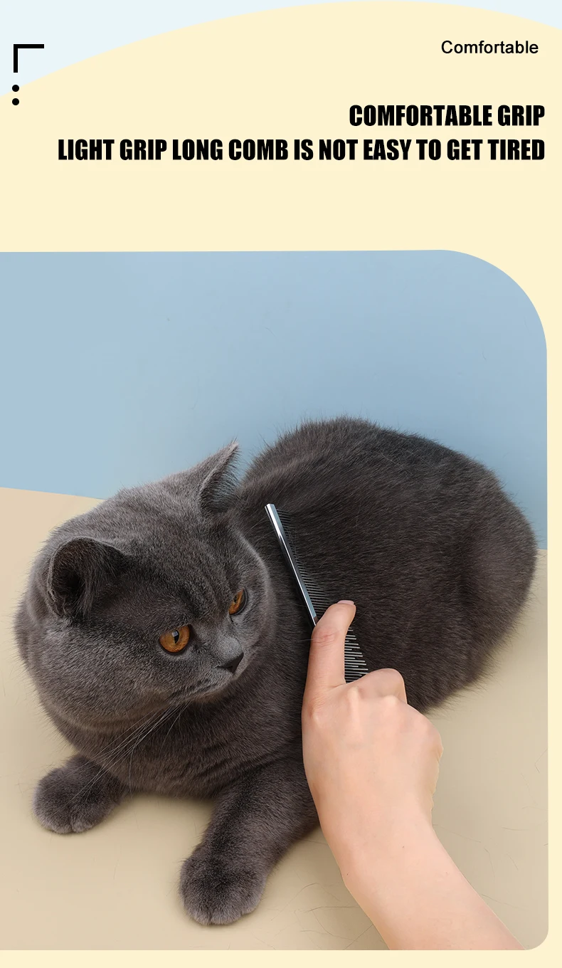 Factory Wholesale Stainless Steel Cat Pin Hair Comb Metal Dog Pet Grooming Comb