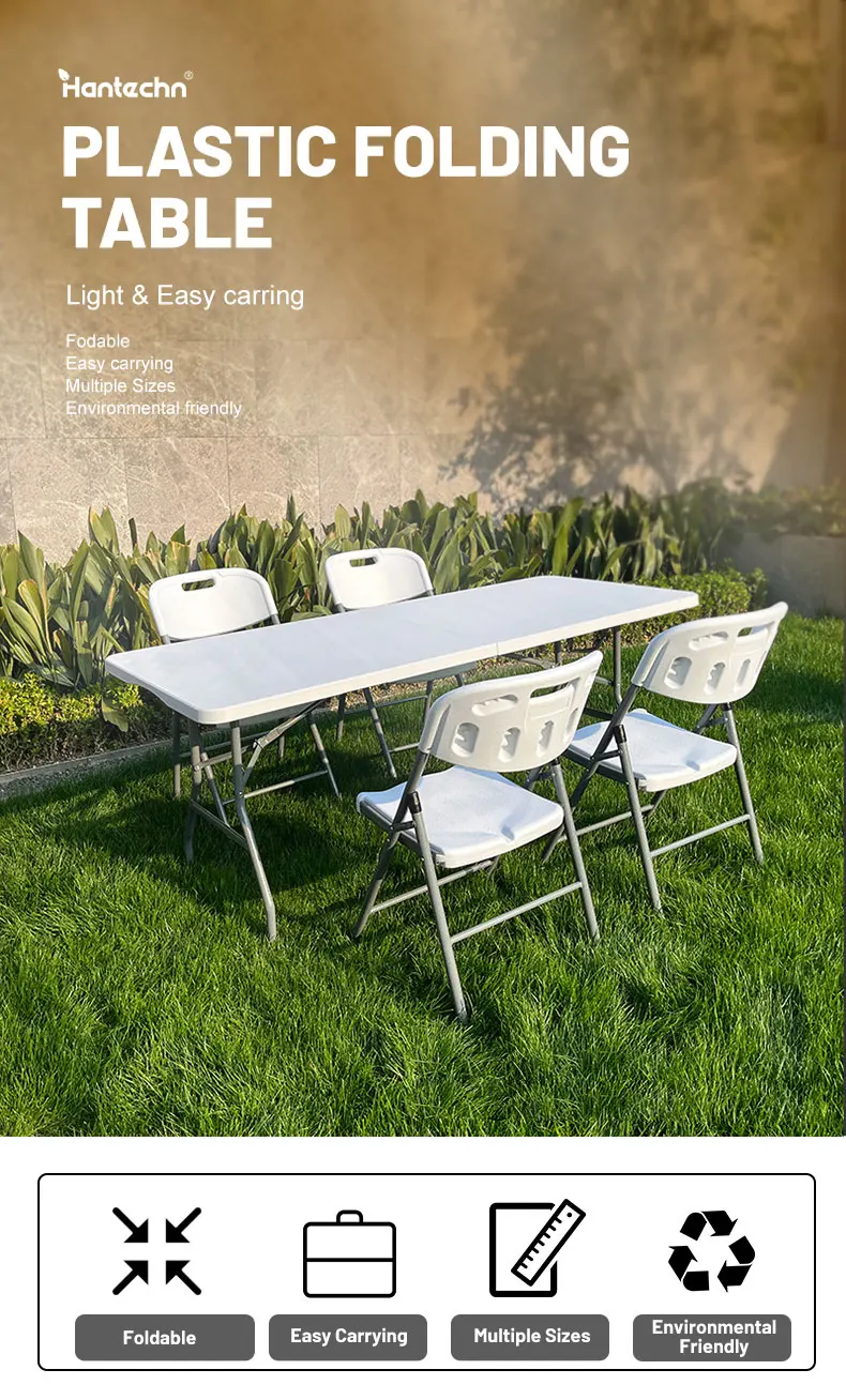 Folding Table Outdoor Tables Rectangular Plastic Lightweight Event