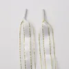 White bronzing striped shoelaces