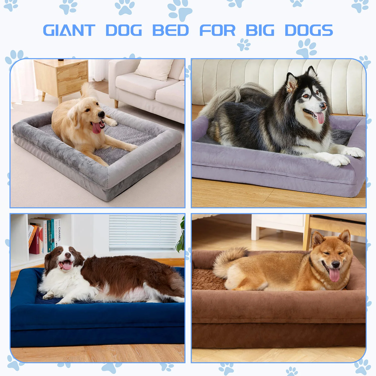 OEM & ODM heavy duty extra large big xl xxl waterproof washable orthopedic memory foam pet dog bed for large dogs supplier