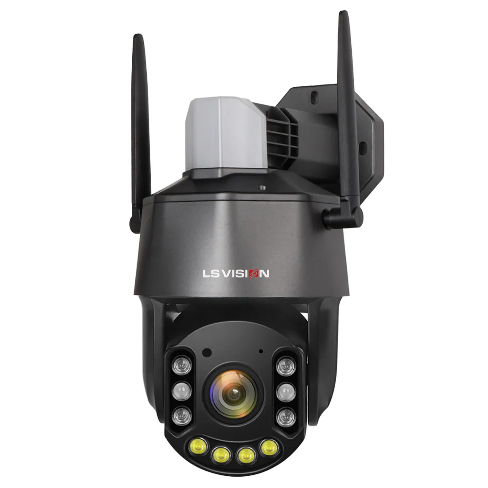 LS VISION 5mp HD 30X Optical Zoom Wireless 4G LTE PTZ Camera Supports  Computer Monitoring Sound Light Alarm and NVR Connection