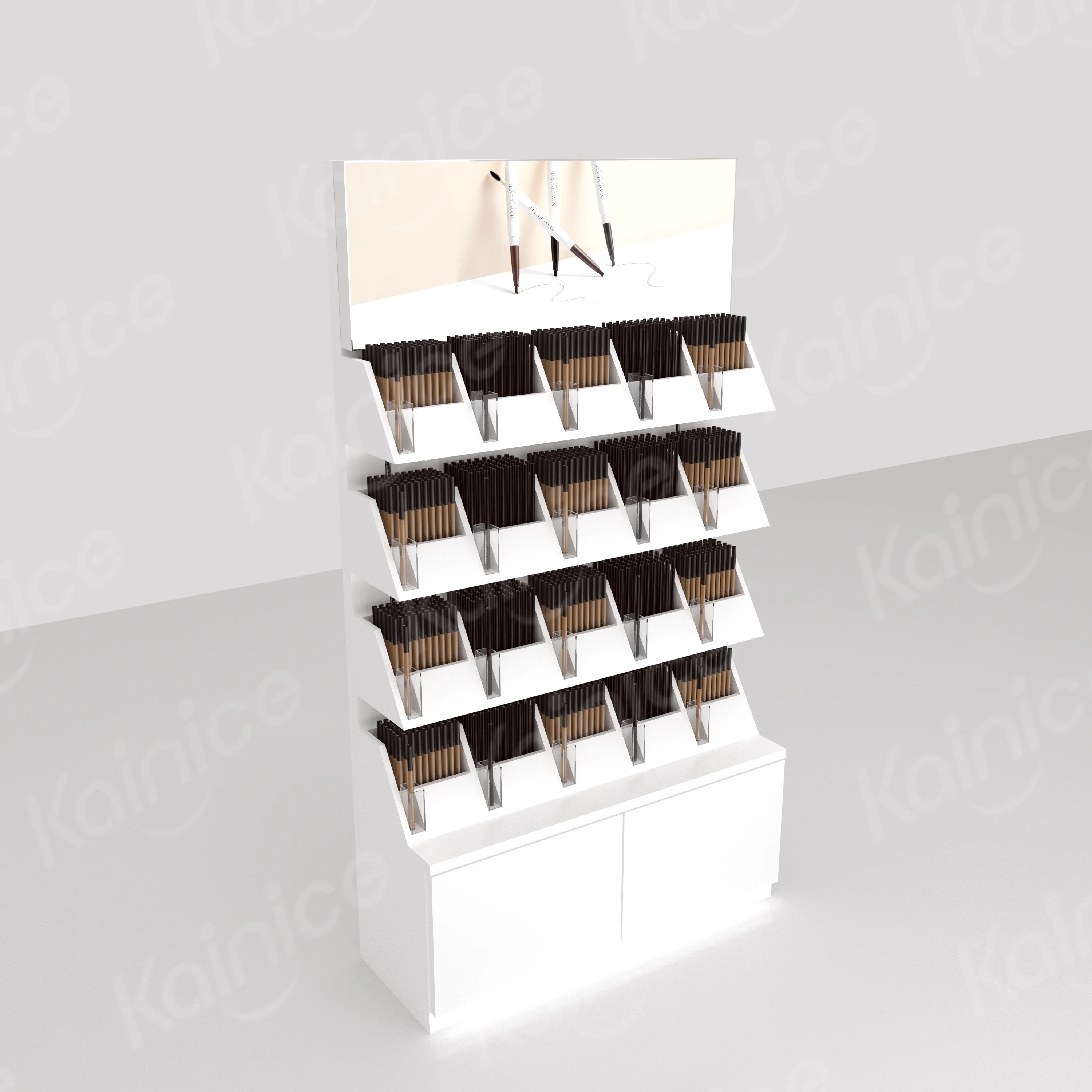 Kainice Beauty Store Makeup Vanity With Lighted Mirror Cosmetics Shop Decoration Display Stand Gondola Perfume Display Cabinet