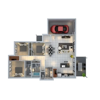 luxury design 3 bedroom with garage modular light steel home prefabricated house plans