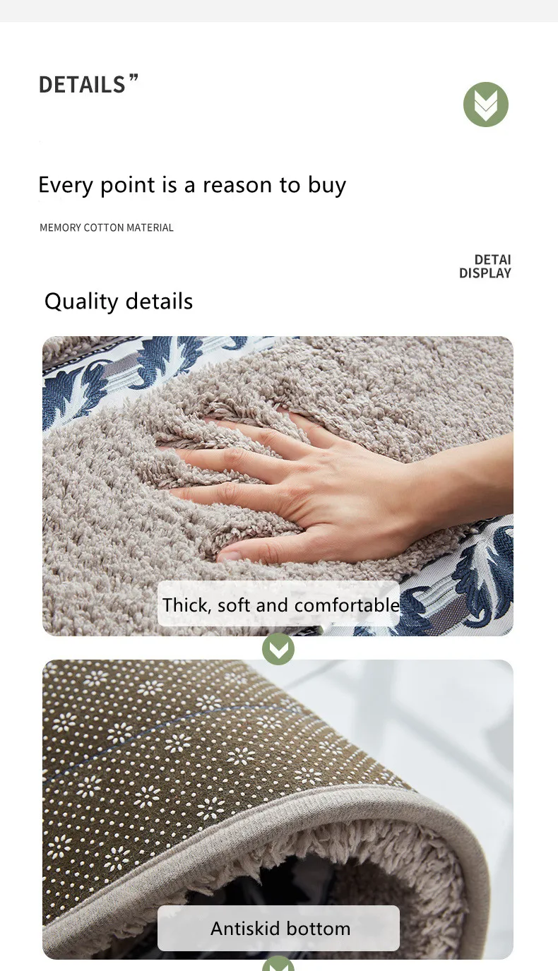 Best Selling Environment-friendly Non Slip Bathroom Mat Bedroom Living Room Mat supplier