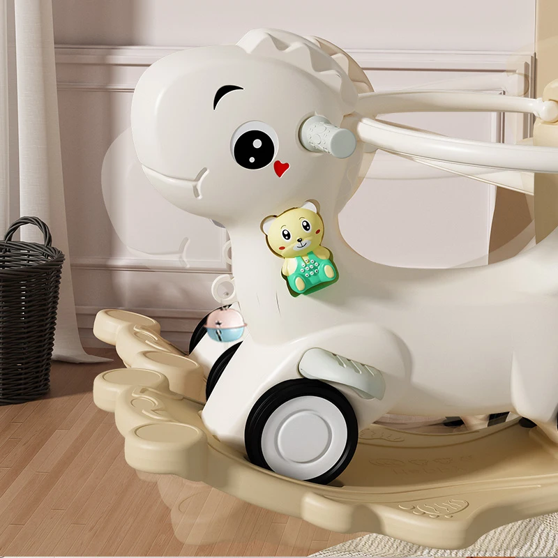 Pe Animal Design 2 in 1 Rocking Horse 0~3 Years Old Girls Boys Playgroundbaby Walker With Wheels Kids Gift Rocking Horse Kids