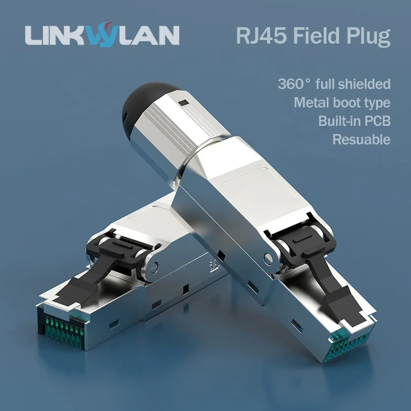 Linkwylan Gigabit Cat6 безинструментальный полевой концевой штекер, экранированный RJ45, быстрая установка, соединение без инструментов многоразового использования