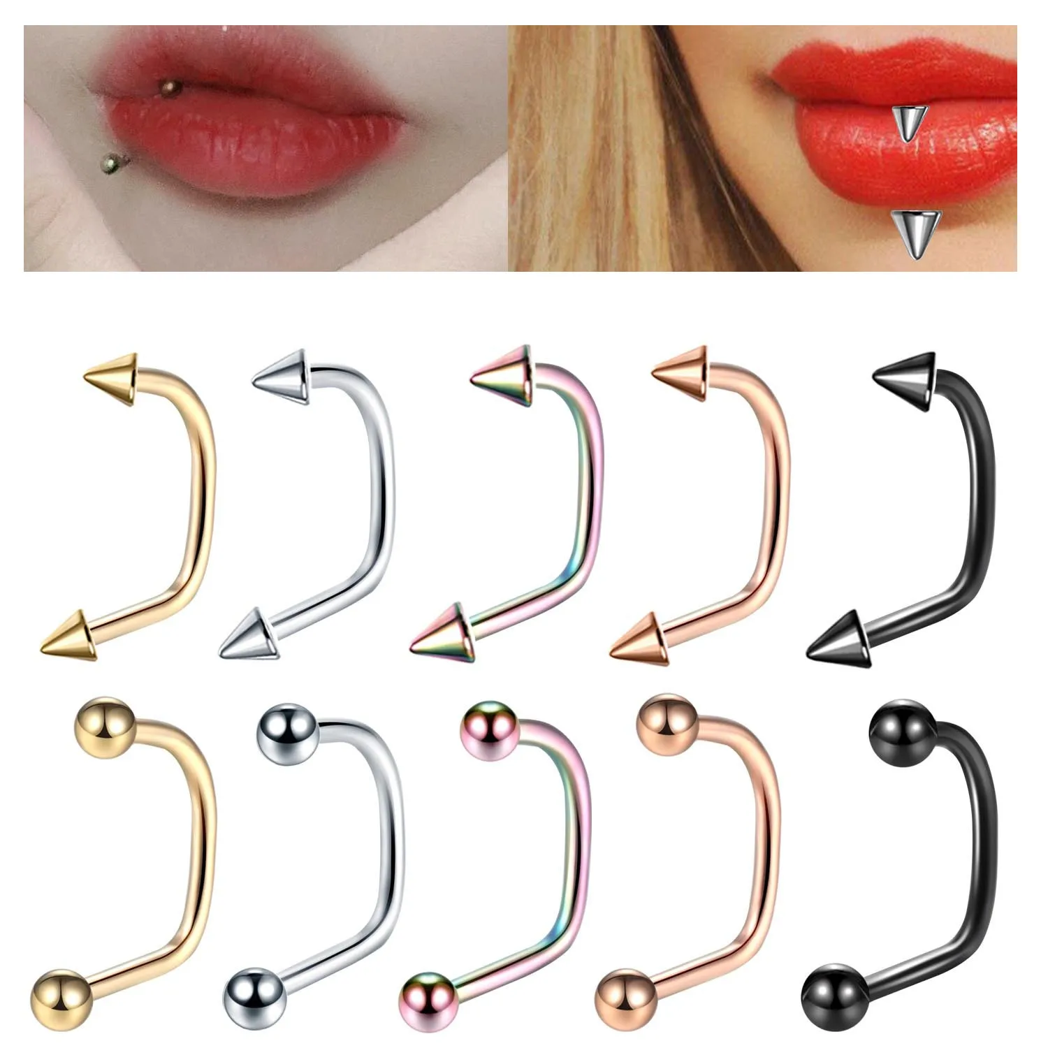 c shaped lip ring Flowfushi UZU HAPPY BAG Yellow Lip set of 4 pieces main image 0