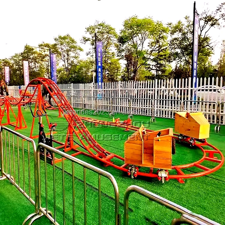 Popular ride-on amusement unpowered equipment outdoor parent-child amusement unpowered roller coaster for sale
