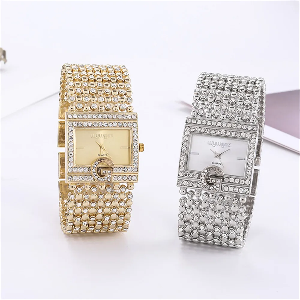 Luxury Women's Quartz Watch - Stainless Steel Square Case