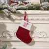 Calcetín navideño con letras bordadas de dibujos animados n