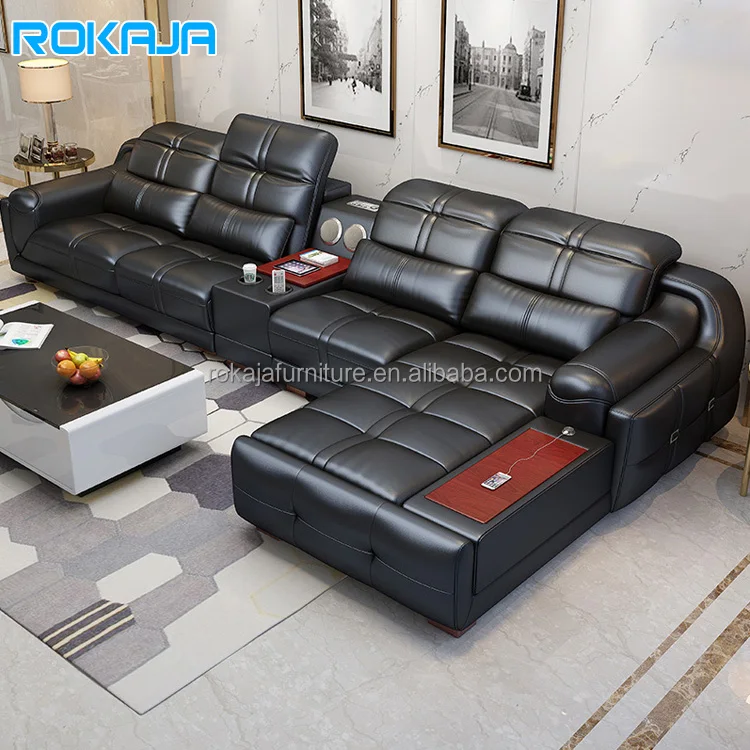 Luxury Smart Leather Sofa Modern Recliner Sofa Living Room Corner L ...