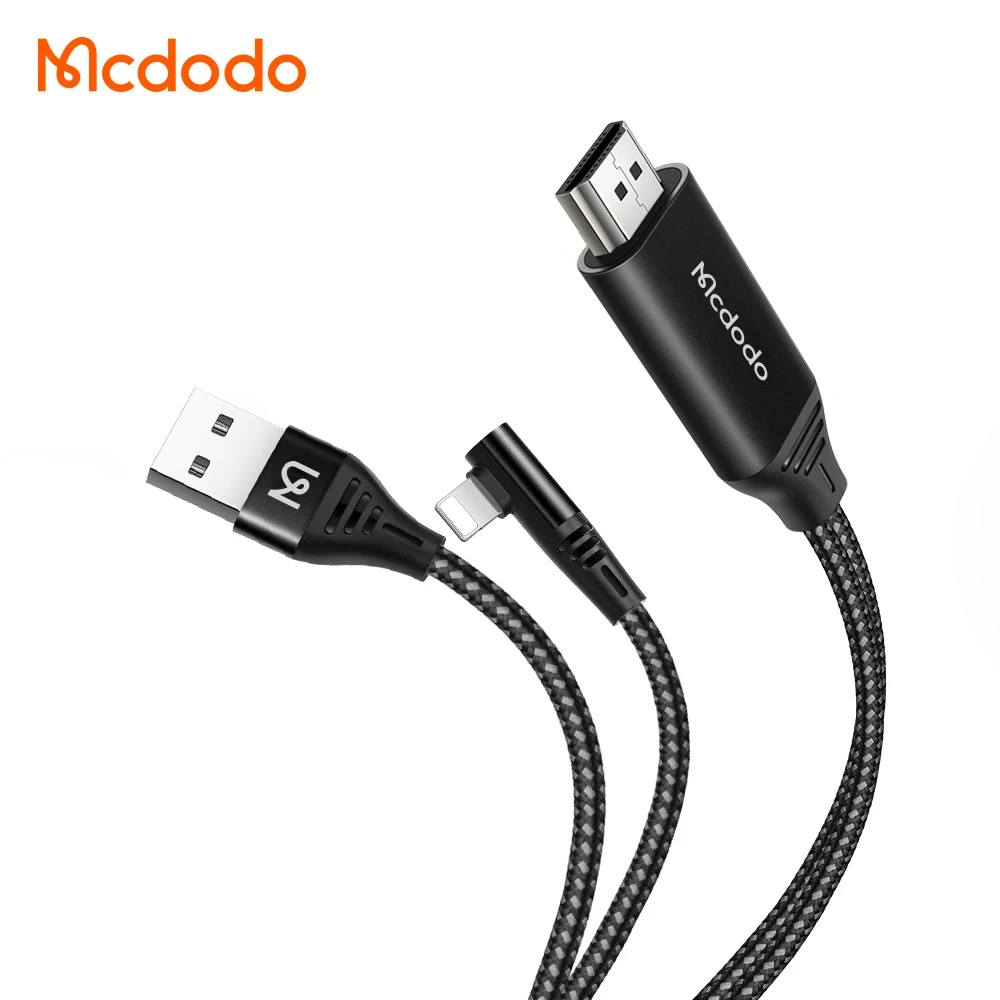 al menos declarar condensador Wholesale Mcdodo 6FT 4K Audio Video Cables 90 Degree Braided Light ning  Cable For Iphone To HDMI A USB For Iphone To HDMI 4K Cable From  m.alibaba.com