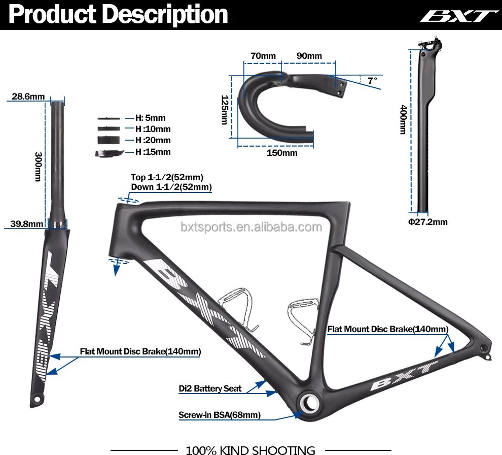 Carbon Disc Road Bike Frame Eps High Modulus Frame China Manufacturer Thru Axle Performance Raw
