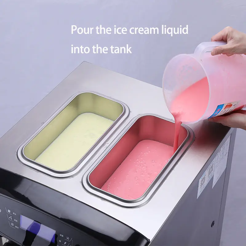 Профессиональная коммерческая машина для производства мягкого мороженого с 3 различными