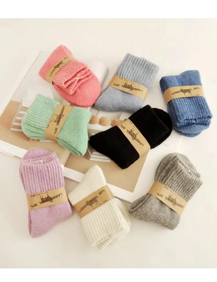 3 Pairs Women 100% Pure Wool Cashmere Socks Thermal Thick Boot
