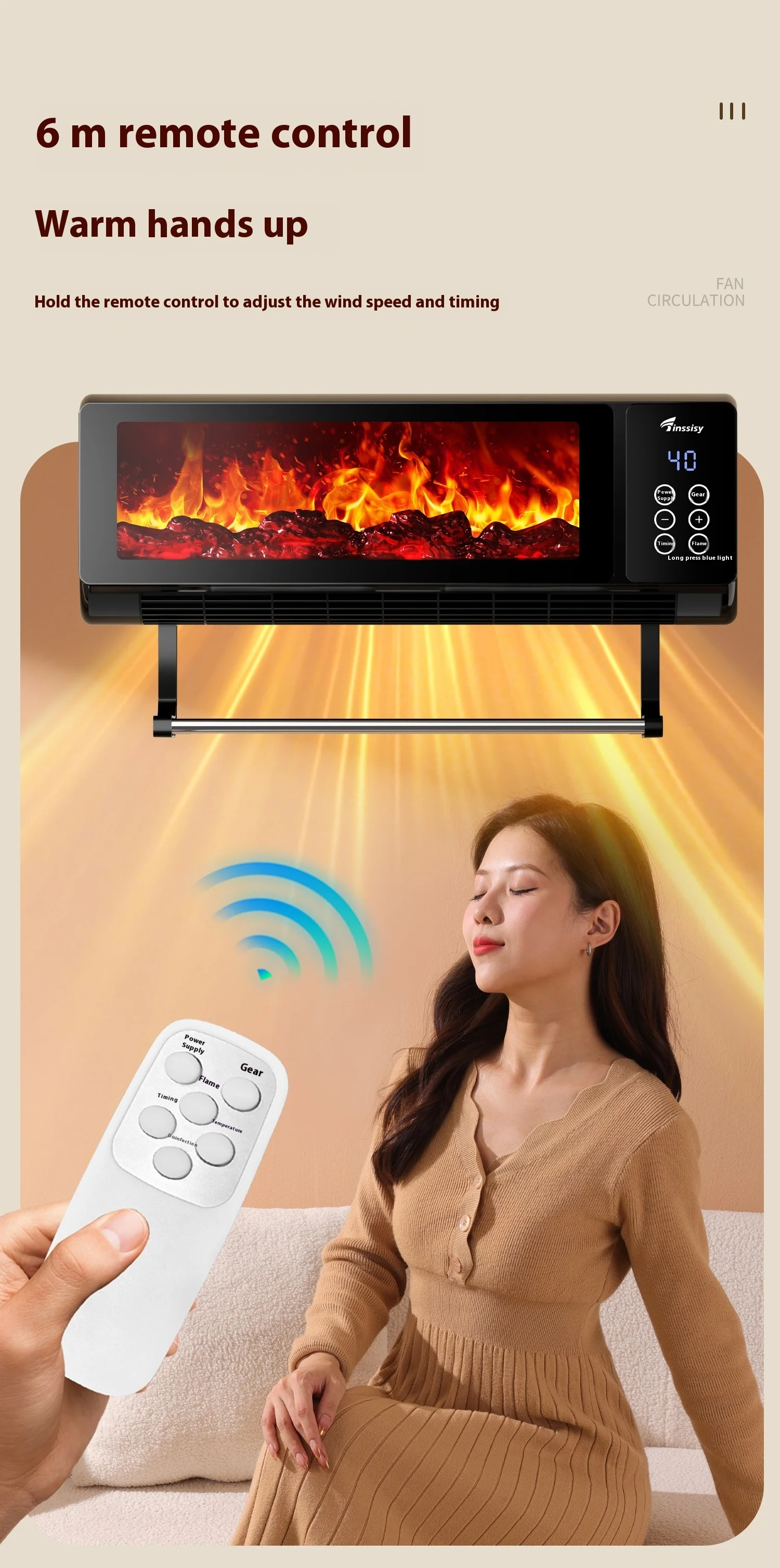 Electric Heater, 2000W, 2000 W, Plastic - detail 10