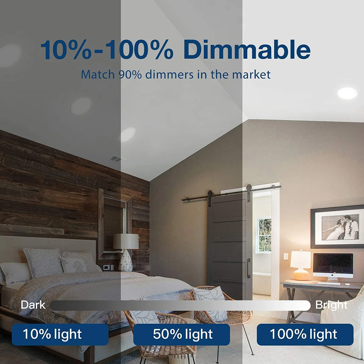 Светодиодный потолочный светильник встраиваемый 4 дюйма 6 дюймов 5 цветов с возможностью настройки и