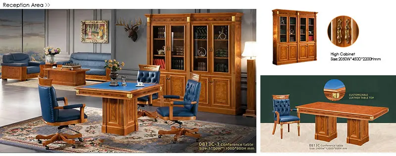 Arabian-style Luxurious Exclusive Solid Wood Classic Manager Executive Desk Workstations Boss Royal Office Furniture