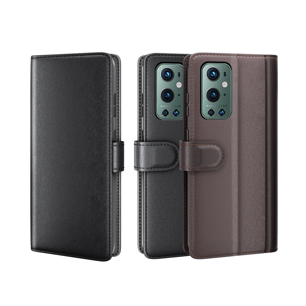 For OnePlus 9 Pro Mobile Case Cover for OnePlus 9 Pro Cellphone Case Genuine Cowhide Real Leather Phone Cover Phone Wallet Case