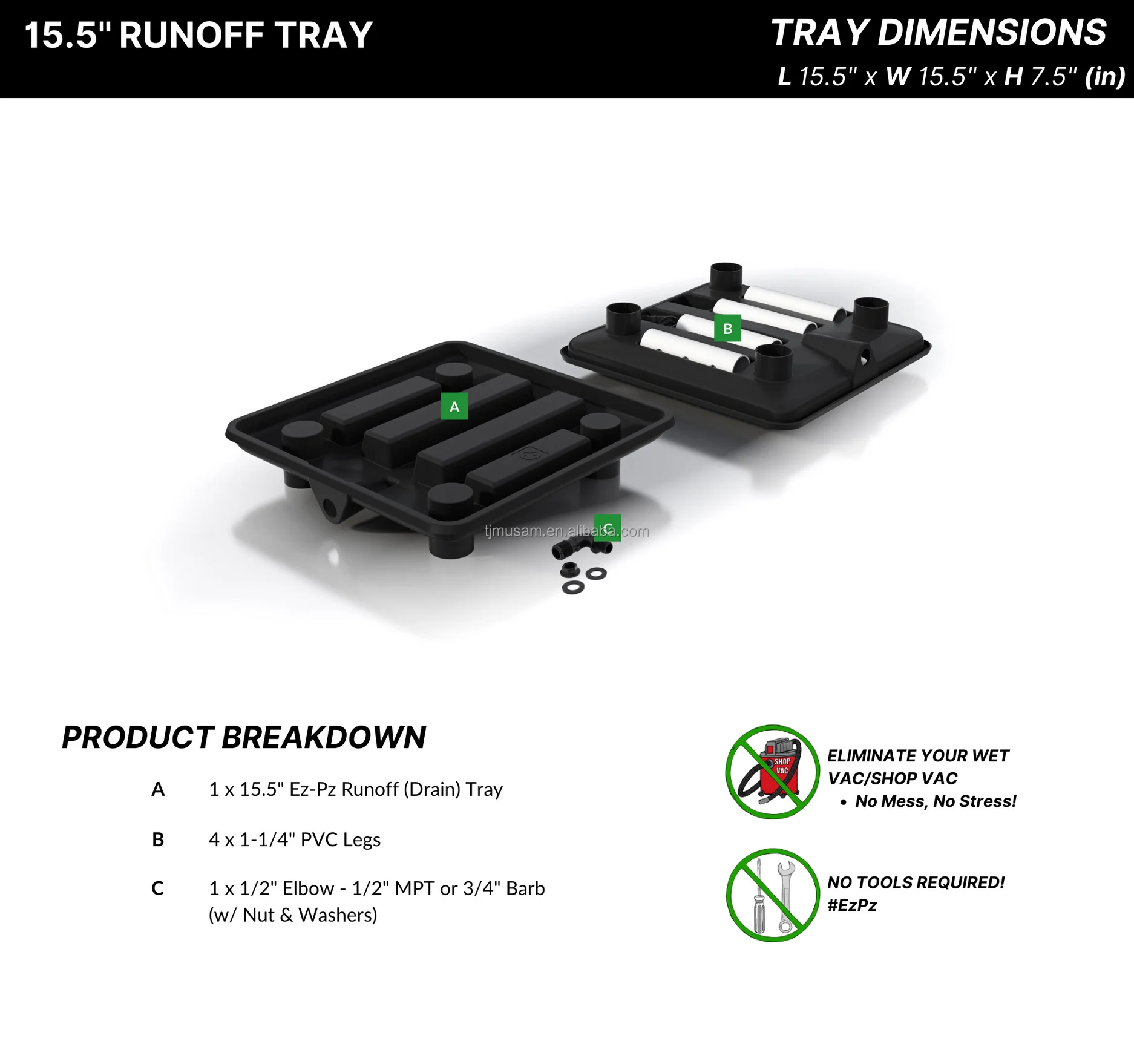 Indoor Growing Hydroponic Water Collection Drain Tray - Buy Hydroponic ...