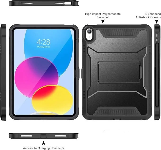 product laudtec pc back and flexible bumper tpu  holder cover designed tablet case for ipad a16 11 inch 2025 ipad 10th 109 inch 2022-4