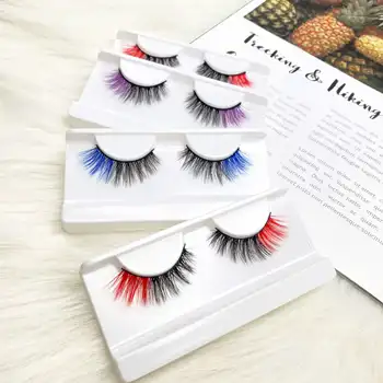 high quality color faux Eyelashes extension mink 3d colorful mink lashes