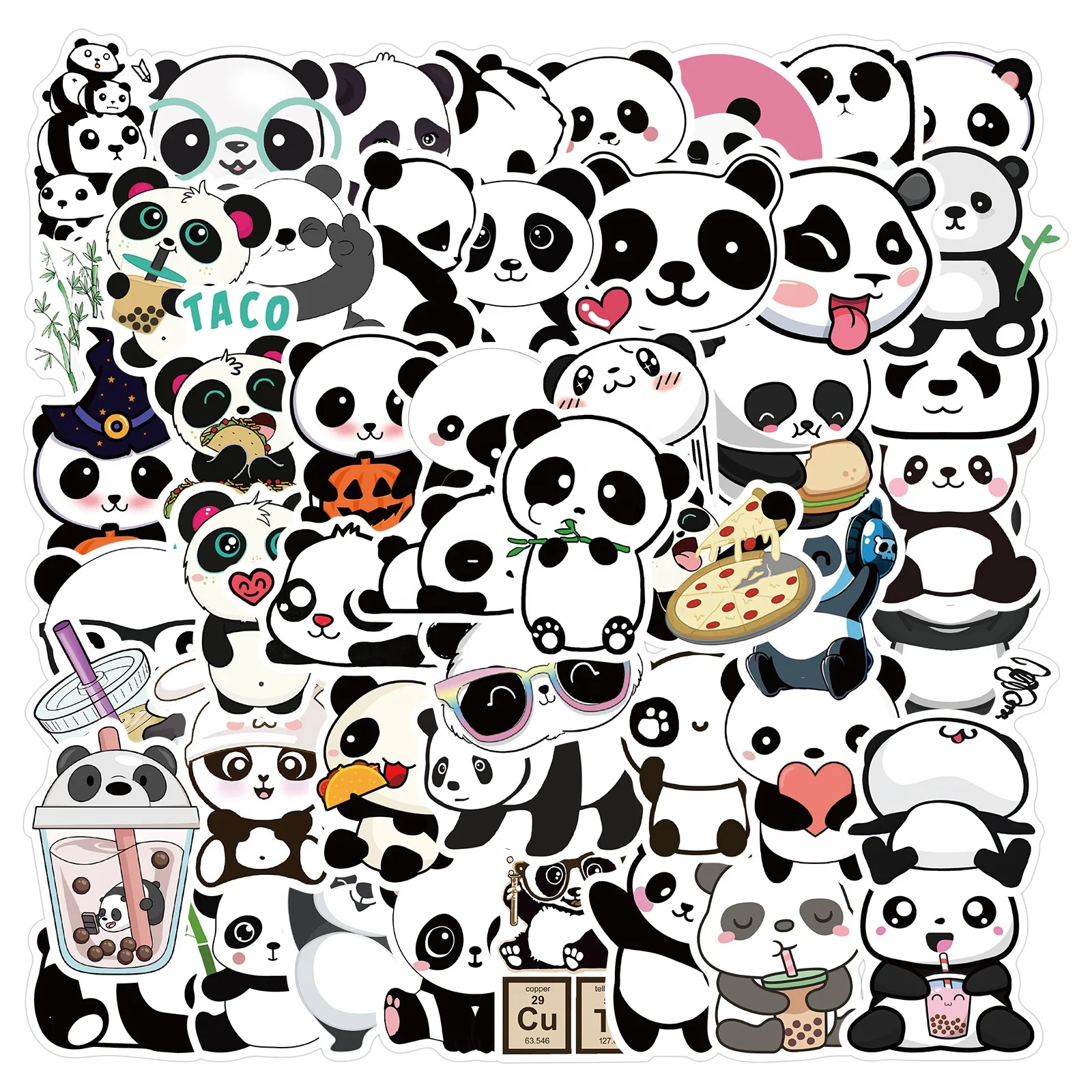 Panda Round Stickers Art Decorative Stickers