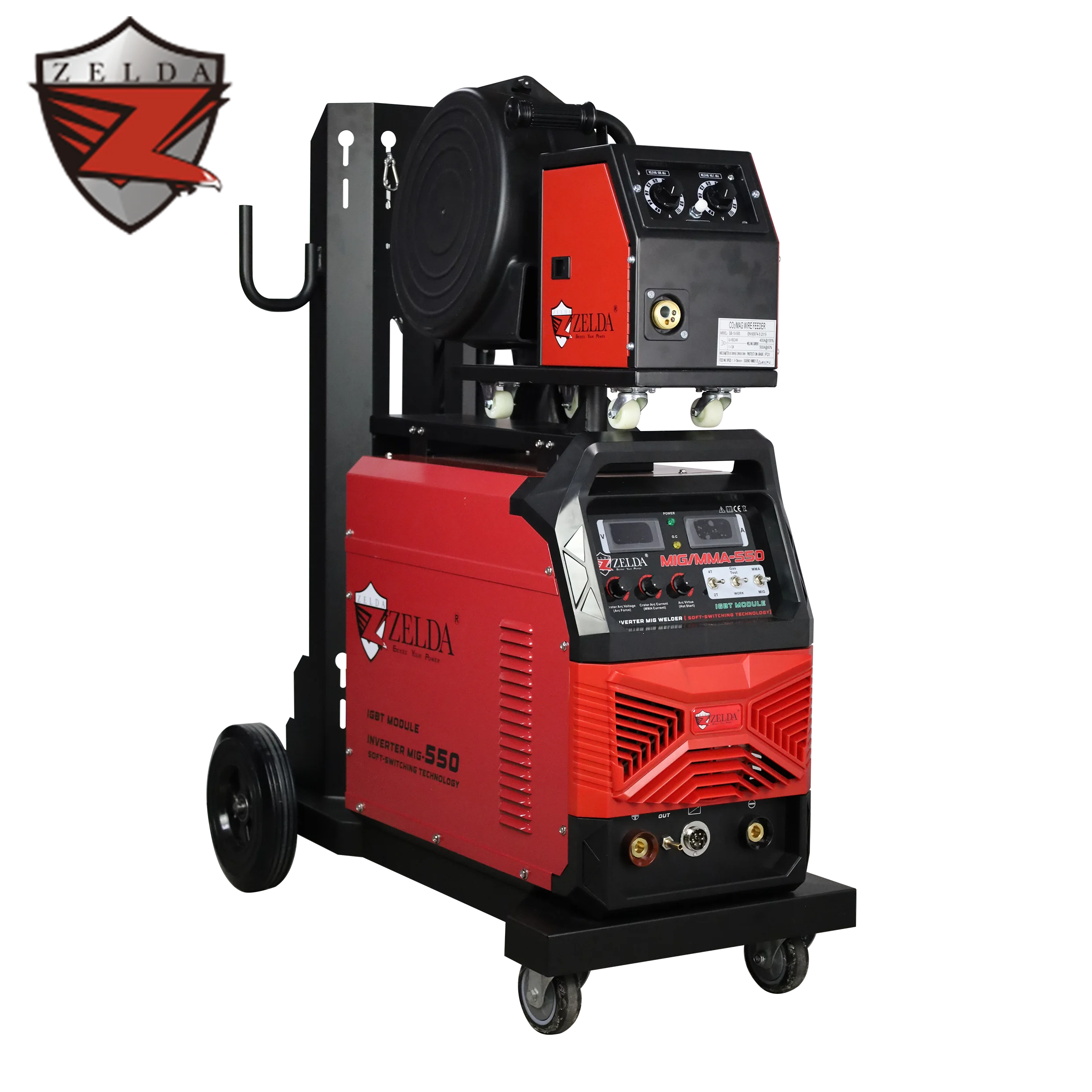 ZELDA Mig Arc Welding Machine Riland Mig Welding Machine 100% Duty Cycle 1.6mm Wire MIG 550A Industrial Welding Machine