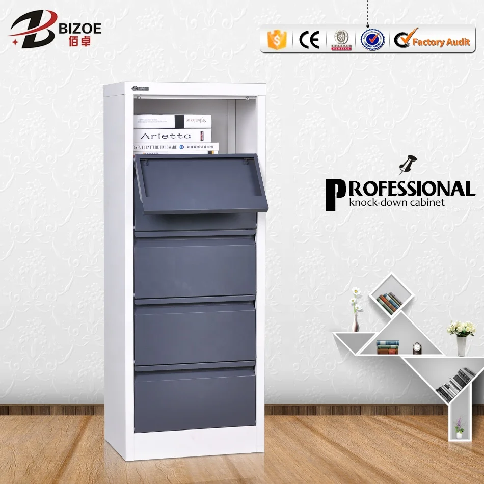 Lightweight Modern Metal Book Notebook Storage Cabinet Foldable for Home Office School Hotel Hospital for Baseball Card Comic