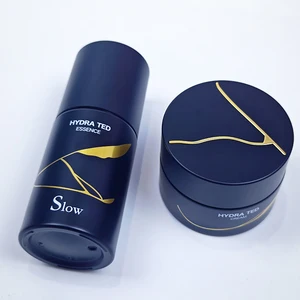 A Brand New Design for Premium Glass Cosmetic Packaging Featuring a Gold Stone-textured 30g Glass Jar and a 30ml Pump Bottle.